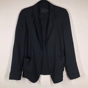 Aritzia Talula Kent Open Front Blazer Jacket Lightweight Black Part Lined 00